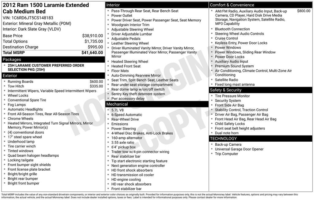 2012 RAM 1500 Laramie
