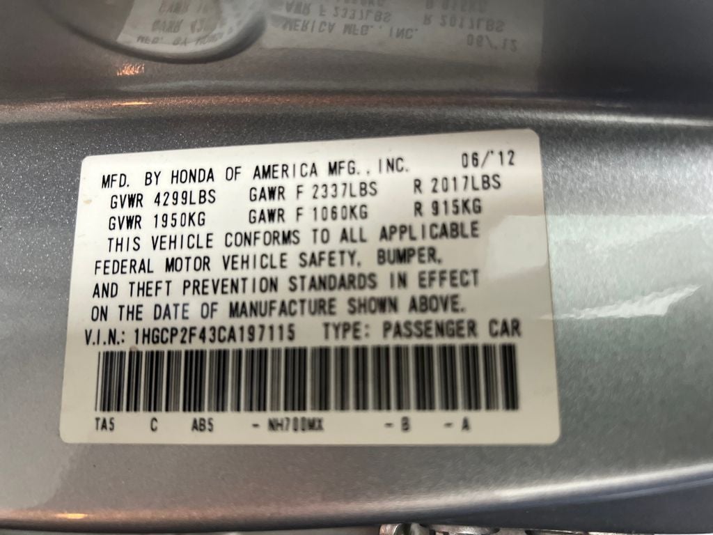 2012 Honda Accord LX-P 2.4