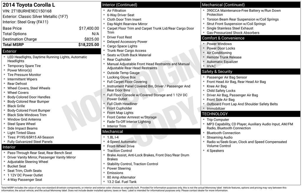 2014 Toyota Corolla L