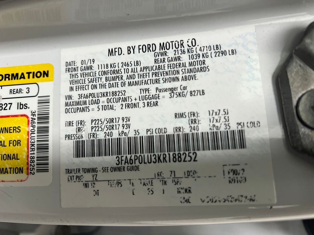 2019 Ford Fusion Hybrid SE