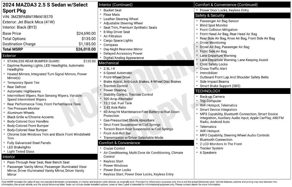 2024 Mazda Mazda3 2.5 S Select Sport
