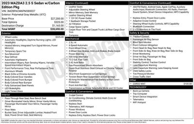 2023 Mazda Mazda3 2.5 S Carbon Edition