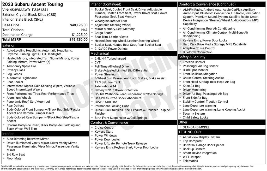 2023 Subaru Ascent Touring