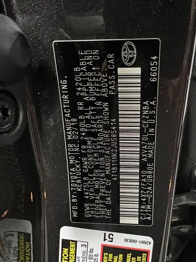 2018 Toyota Camry LE