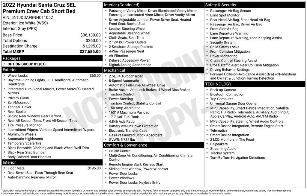 2022 Hyundai Santa Cruz SEL Premium