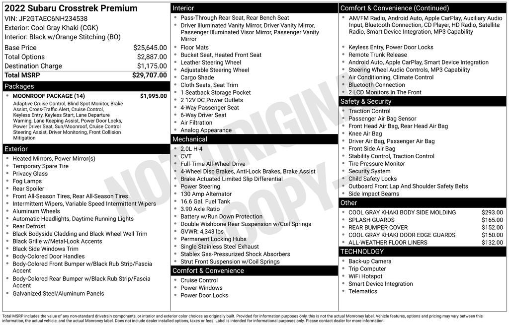 2022 Subaru Crosstrek Premium