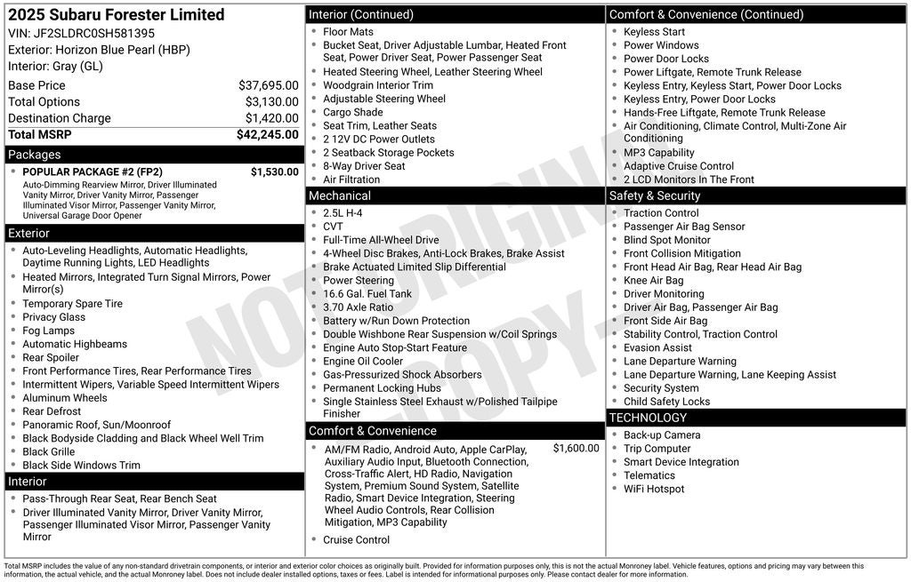 2025 Subaru Forester Limited