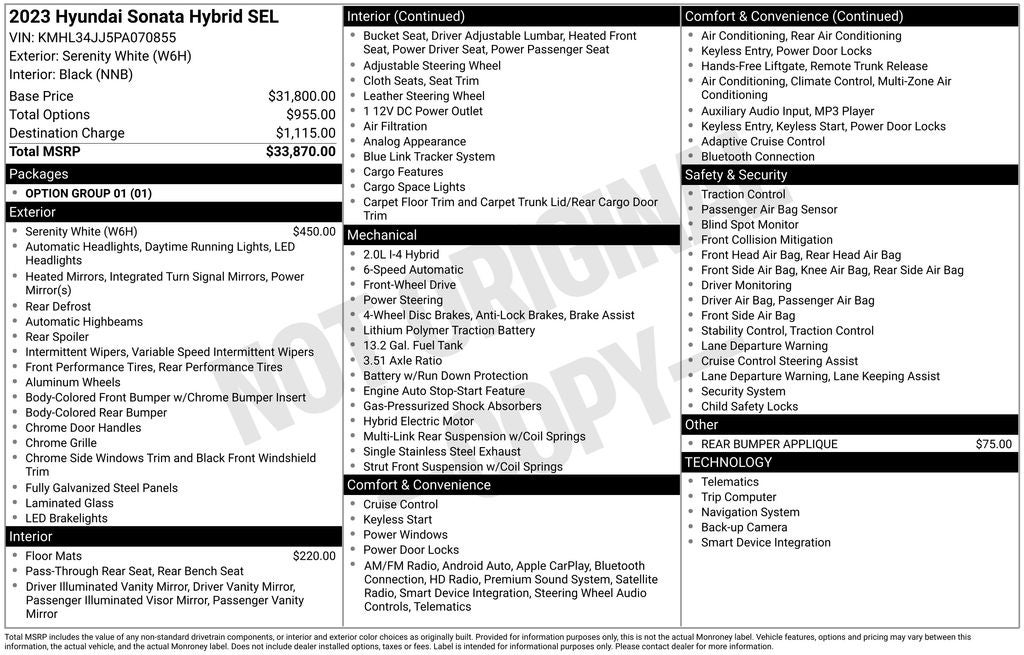 2023 Hyundai Sonata Hybrid SEL