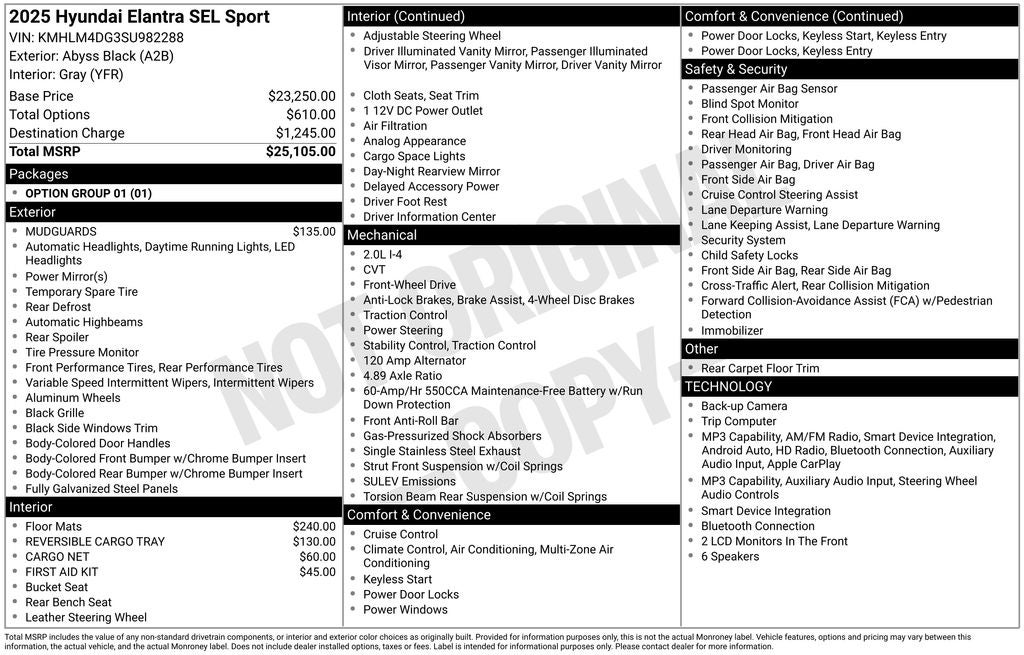 2025 Hyundai Elantra SEL Sport