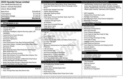 2025 Hyundai Venue Limited