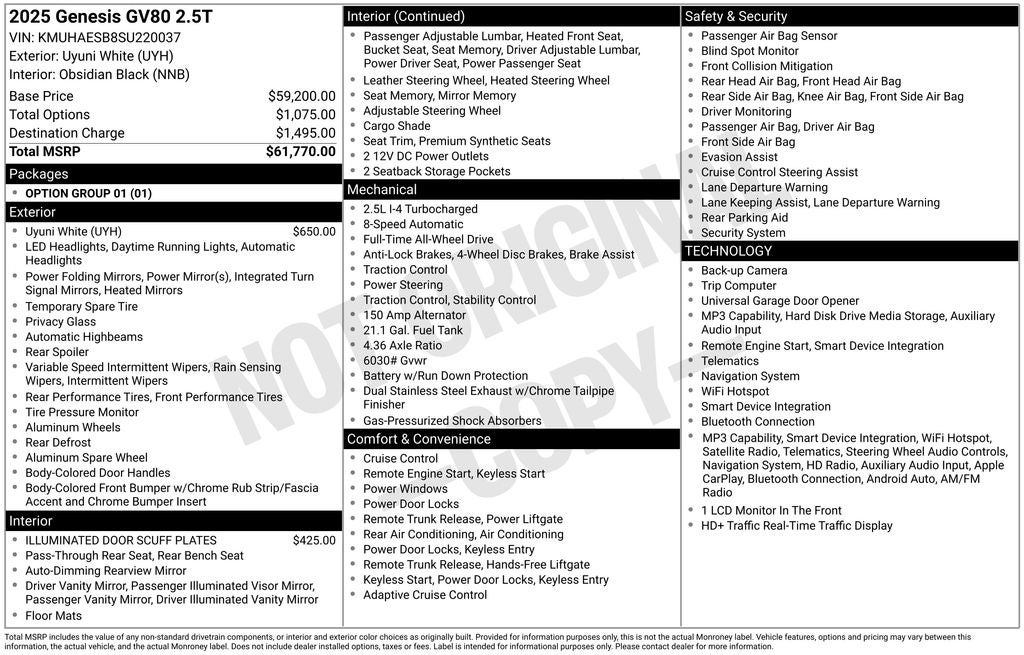 2025 Genesis GV80 2.5T