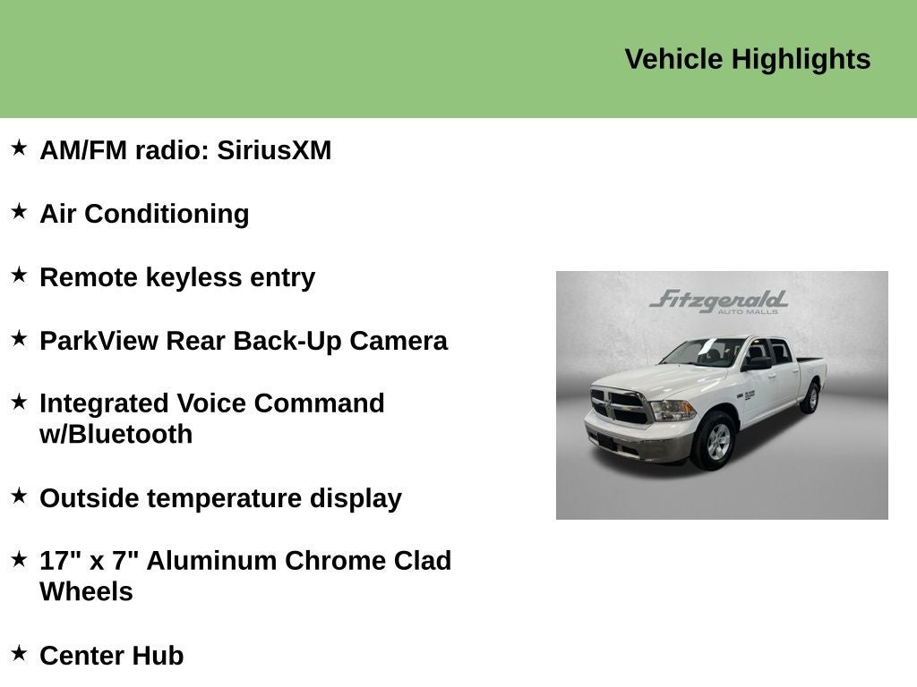 2019 RAM 1500 Classic SLT Crew Cab 4x2 6'4' Box