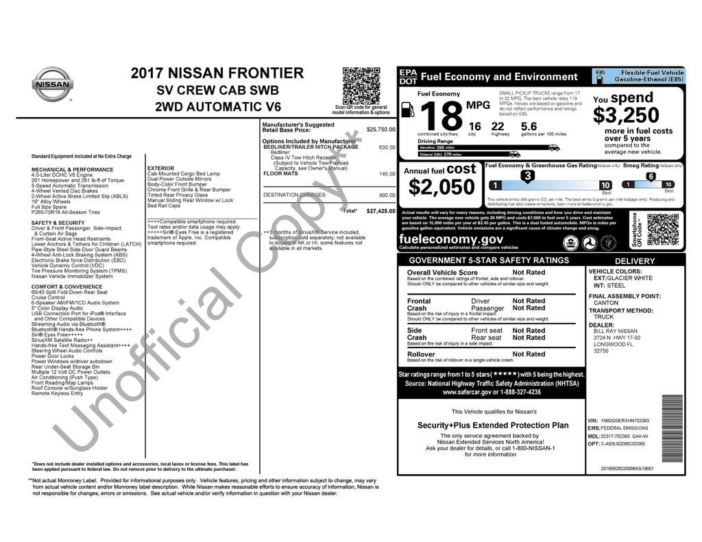 2017 Nissan Frontier SV