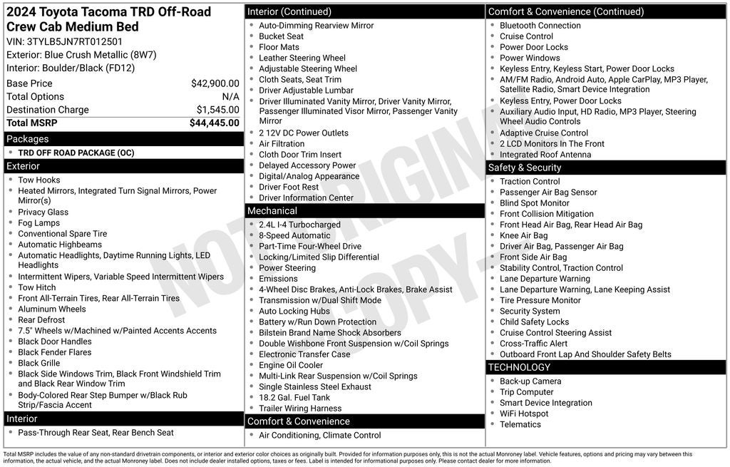 2024 Toyota Tacoma TRD Off-Road