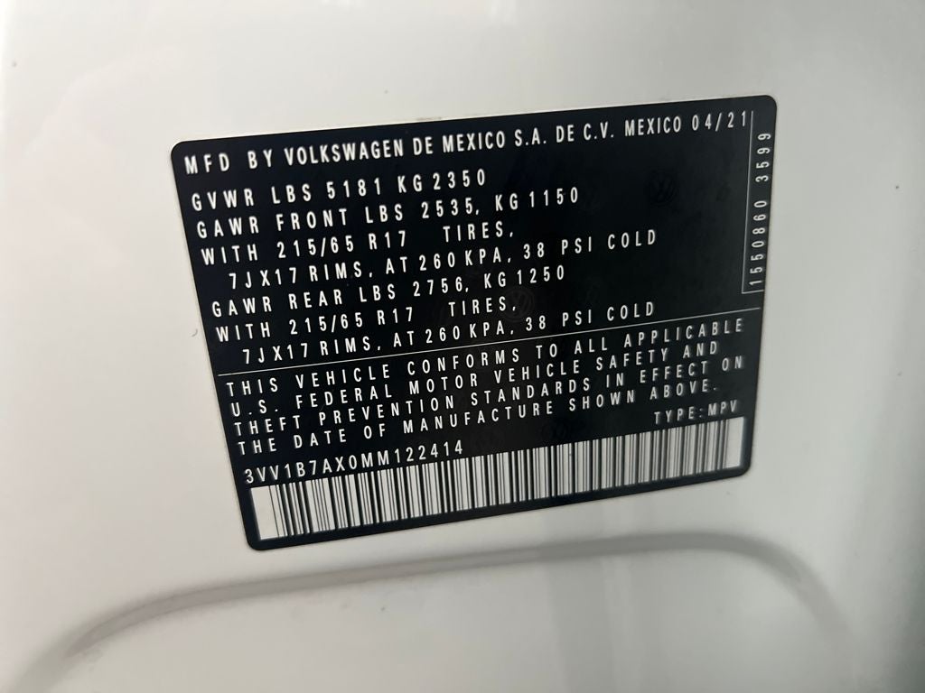 2021 Volkswagen Tiguan 2.0T S